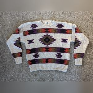 Vintage Austin Reed  Sweater Aztec 90s Western Navajo Large Hong Kong Used
